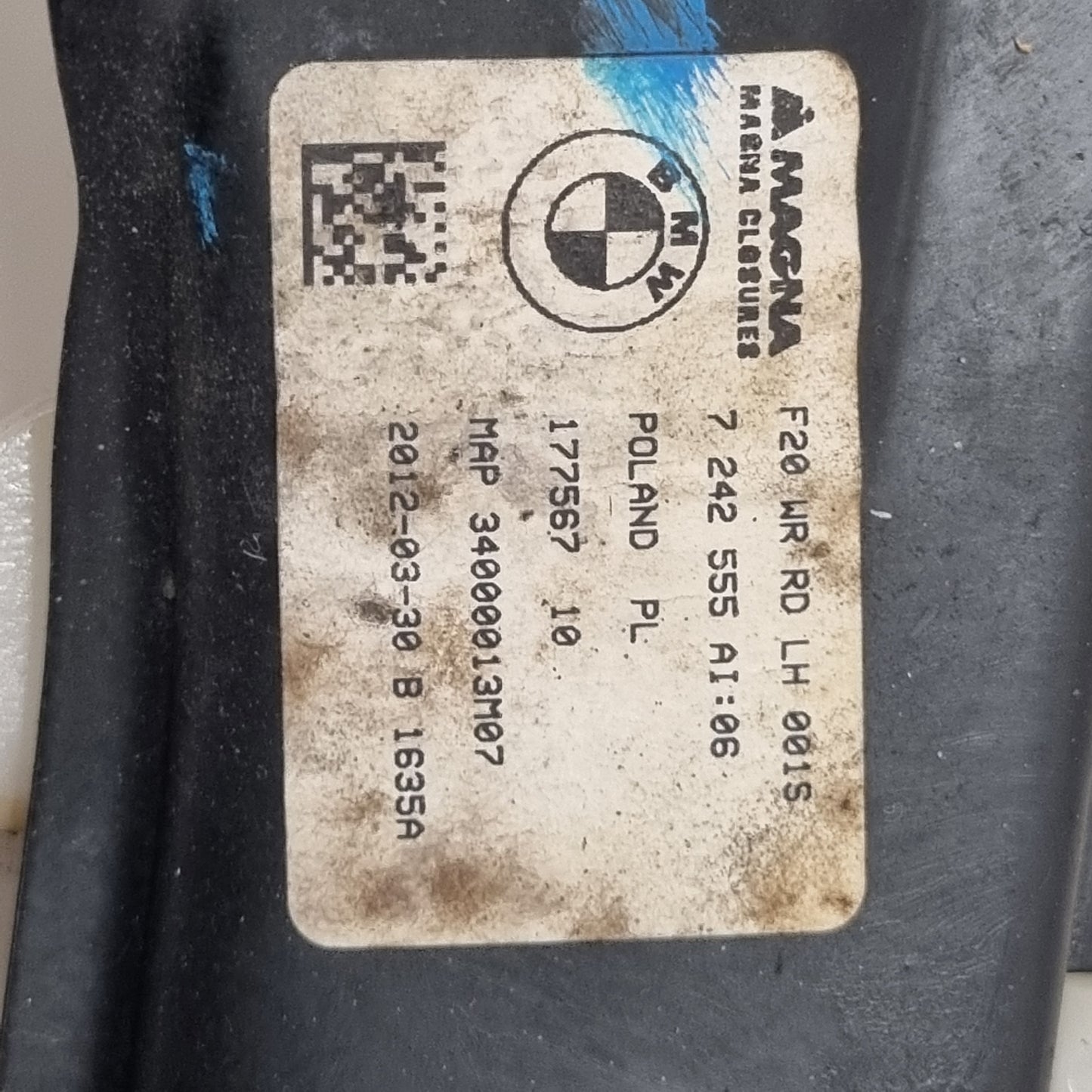 Lève-vitre électrique arrière gauche 7242555 – BMW F20 Série 1 | BM Motorsport80