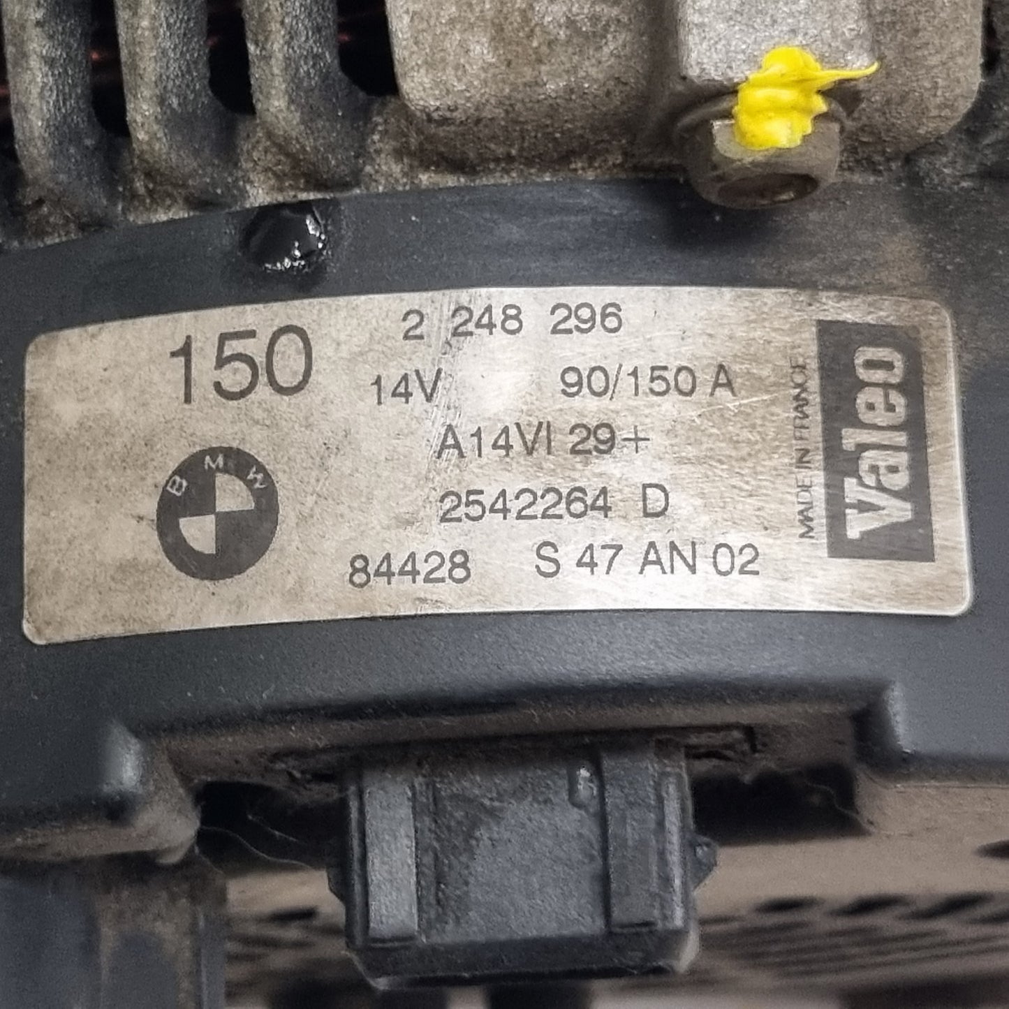 Alternateur Valeo 2248296 150A BMW E39 530d E46 330d X5 E53 3.0d M57 – Pièce d’origine garantie 3 mois - BMMOTORSPORT80