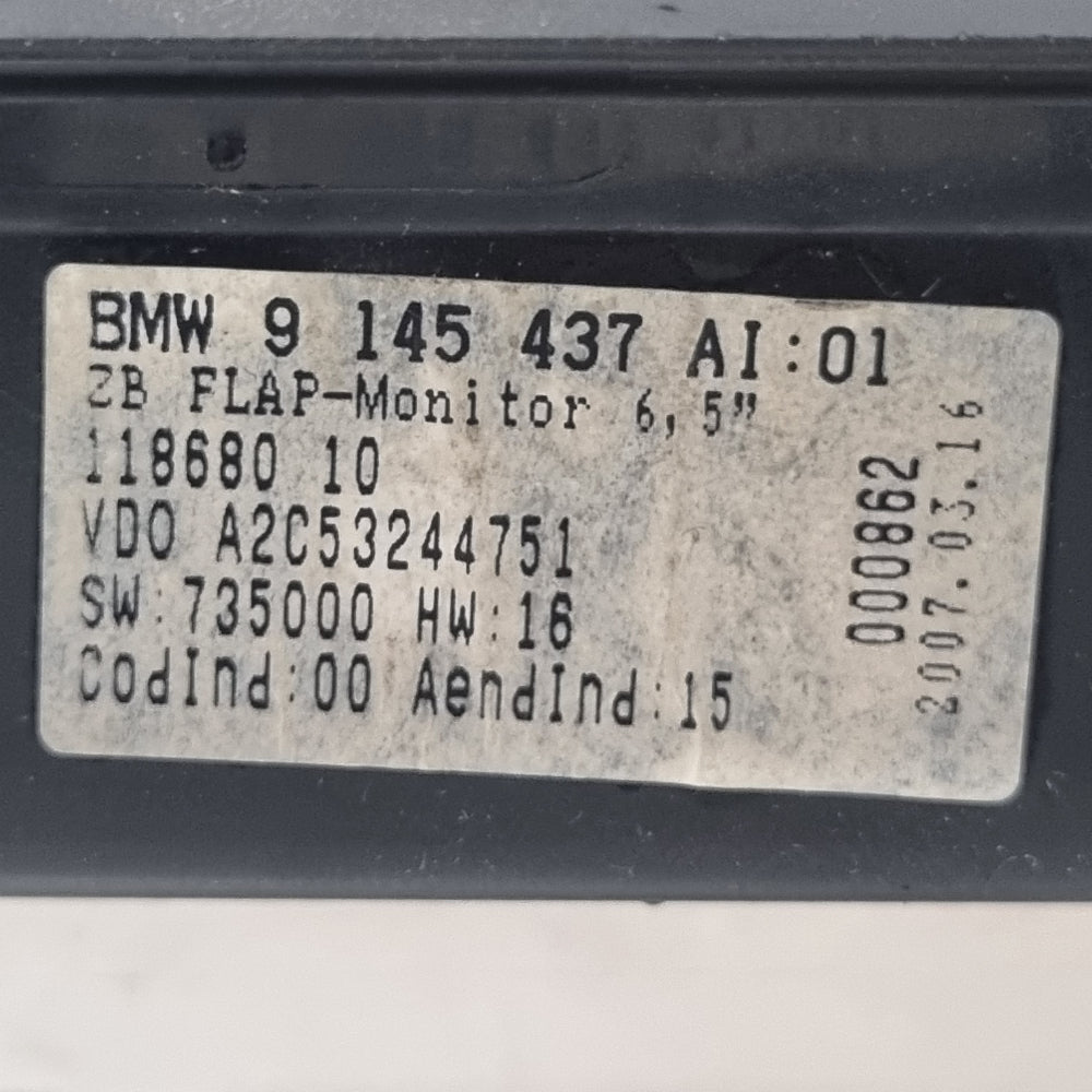 Ecran GPS Motorisé BMW E81 / E82 / E87 / E88 – Réf. 9145437 – Occasion Garantie 3 Mois