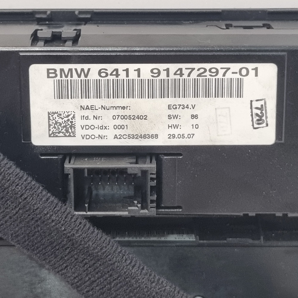 Commande de Chauffage / Climatisation Manuelle BMW E81 E87 E90 E91 – Ref. 9147297 – Occasion Garantie 3 Mois