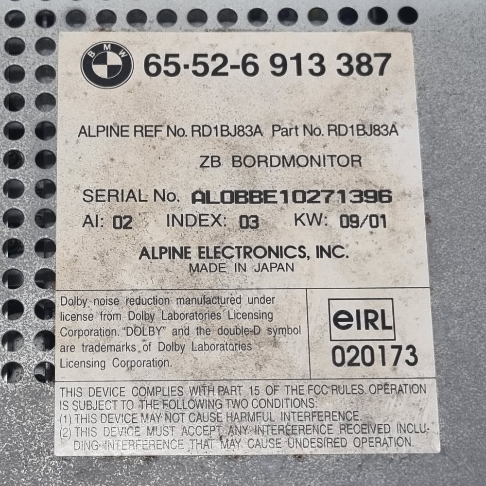 Écran GPS Motorisé BMW 6913387 – E39 – Navigation Intégrée – Pixels OK – Garantie 3 Mois-BMMOTORSPORT80