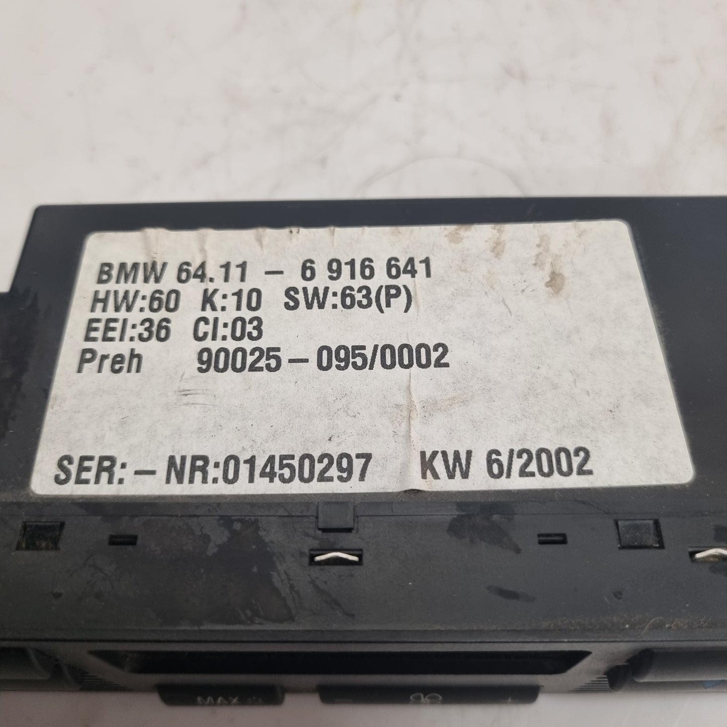 Commande Chauffage / Climatisation Automatique BMW – Réf. 6916641 – E39 / E53 – Occasion – Garantie 3 Mois