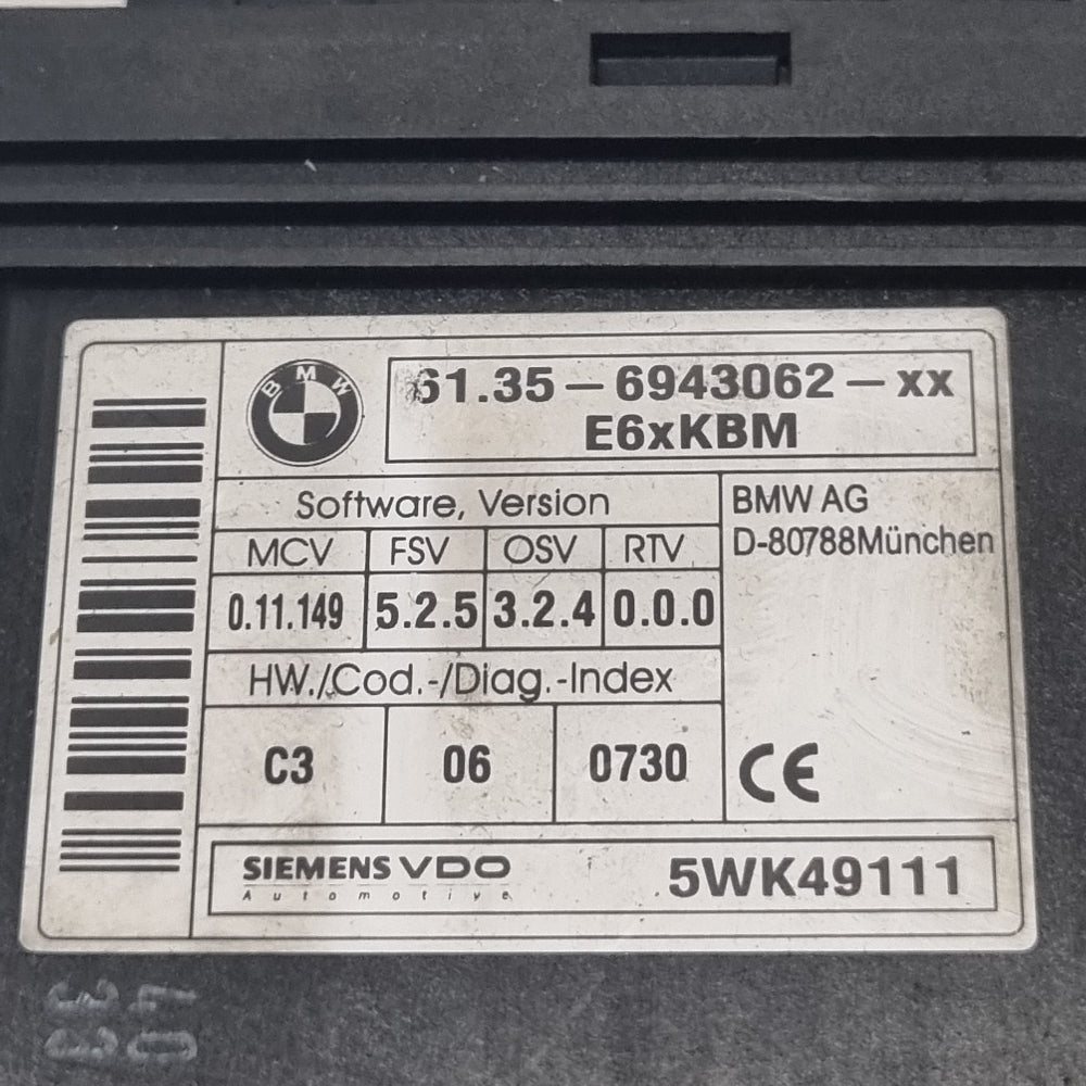 Module Boîtier Confort BMW E60 – Réf. 6943062 – Occasion