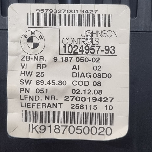 Compteur BMW Série 1 E81 / E87 – Ref. 9187050 – 120d / 123d – Occasion Garantie 3 Mois