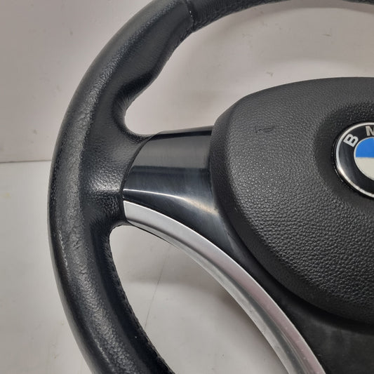 Black Leather 3-Spoke Sport Steering Wheel BMW E81 E87 E90 E91 – Used, 3-Month Warranty